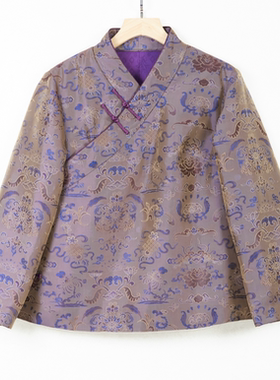 华族经典夹棉唐装上衣加厚羊驼绒改良日常桑蚕丝汉服小衫JS-2501