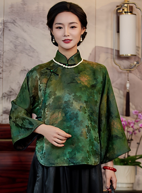 华族经典唐装女香云纱复古中国风开襟优雅气质新中式上衣251126