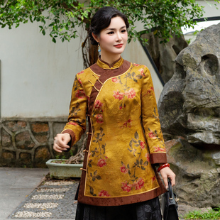 女冬251030 夹棉加厚红云纱复古开襟旗袍唐装 华族经典 太太服中长款