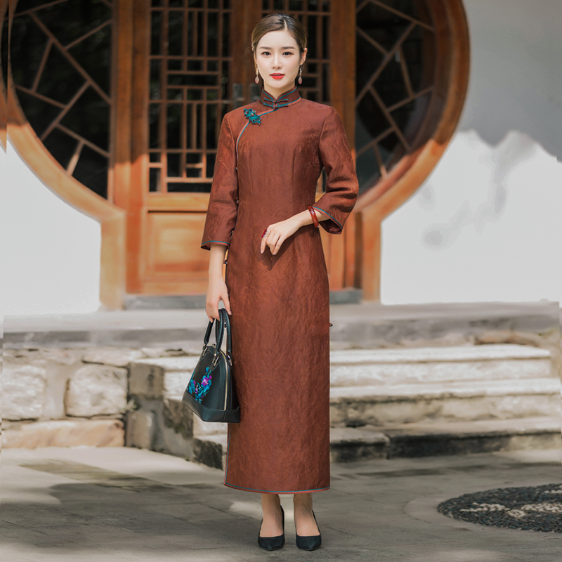 高端红云纱旗袍高端年轻款
