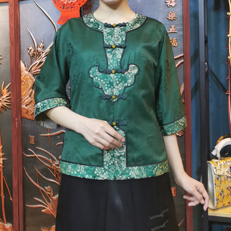 华族经典花罗全开襟舒适透气