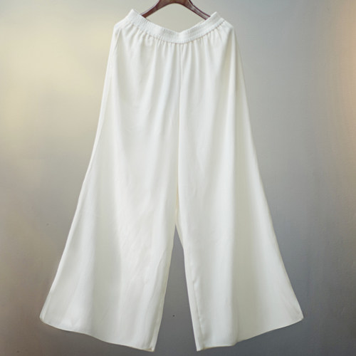 华族经典裤子一禾新中式休闲夏季松紧腰宽松阔腿裤女版型超赞