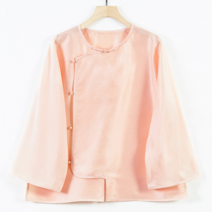 华族经典改良唐装女装中国风年轻款高端减龄双宫桑蚕丝上衣250612