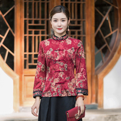 日常高贵显瘦绣花对襟夹棉加厚女士唐装 华族经典 旗袍上衣秋冬新款