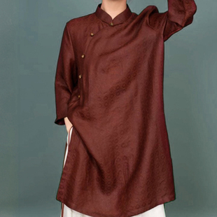 华族经典新中式太太服真丝红云纱日常宽松国风奥黛唐装上衣250429