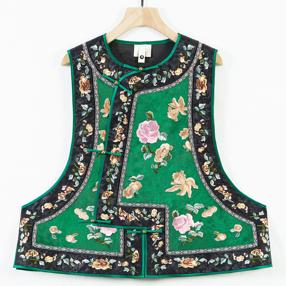 华族经典马甲新中式刺绣满绣香云纱高端定制国风背心坎肩秋250702