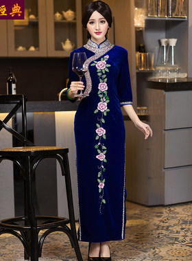 高档妈妈旗袍连衣裙婚礼妈妈装