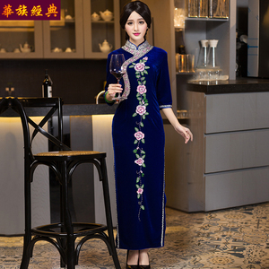 高档妈妈旗袍连衣裙婚礼妈妈装