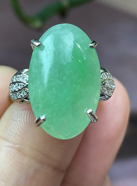 天然a货阳绿翡翠戒指送女友送闺蜜礼物