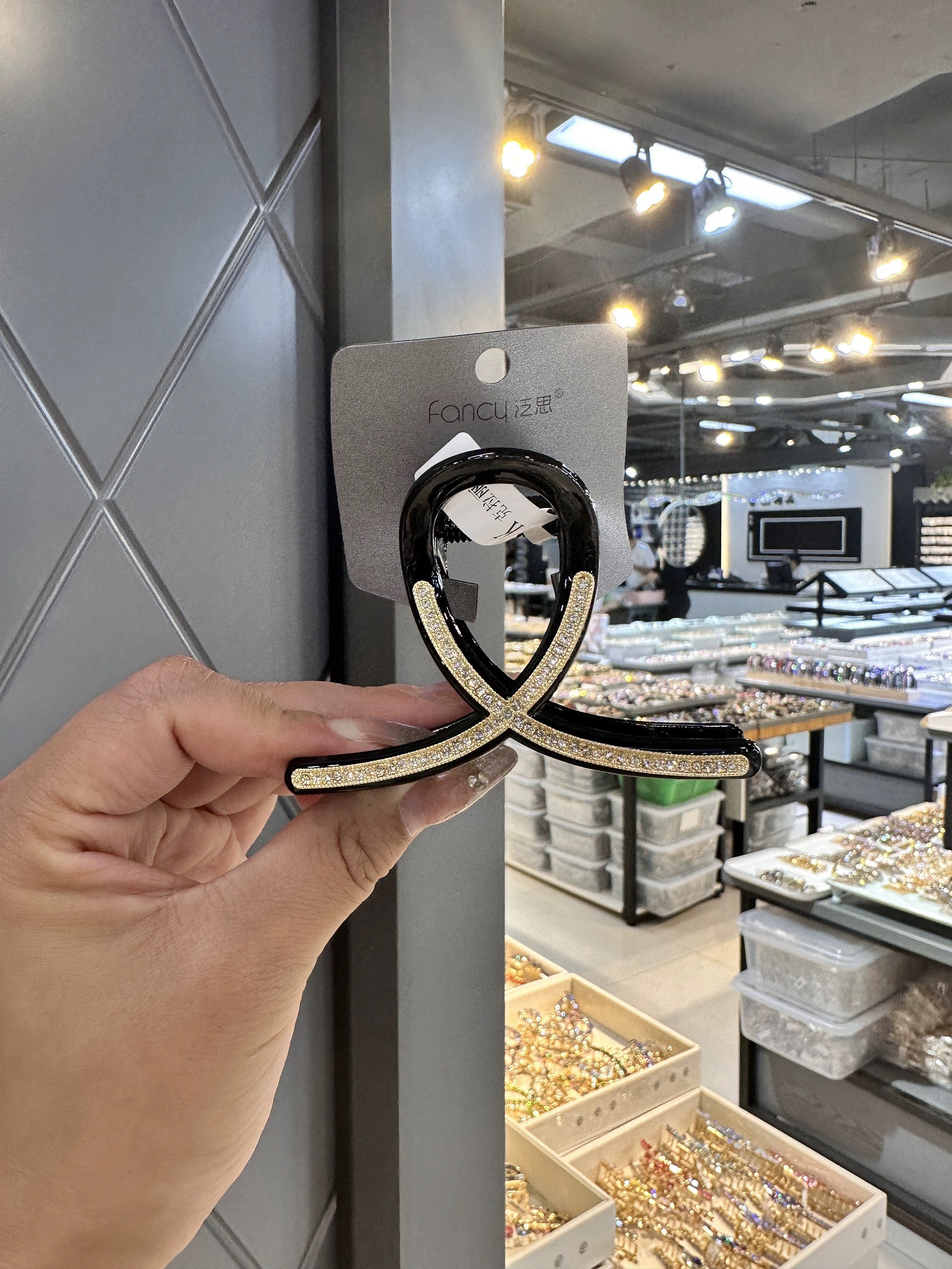 韩版高级闪钻抓夹8CM大肚子超能装脑后夹全夹盘发夹