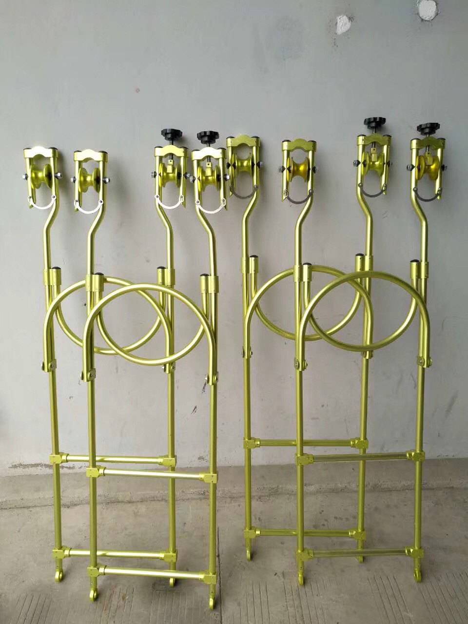 软梯头绝缘绳梯铝合金飞车单线双线刹车式自锁式导线自行车飞车