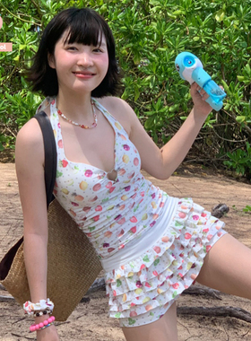 日系可爱少女泰国小众水果多巴胺纯欲遮肚显瘦分体比基尼泳衣女