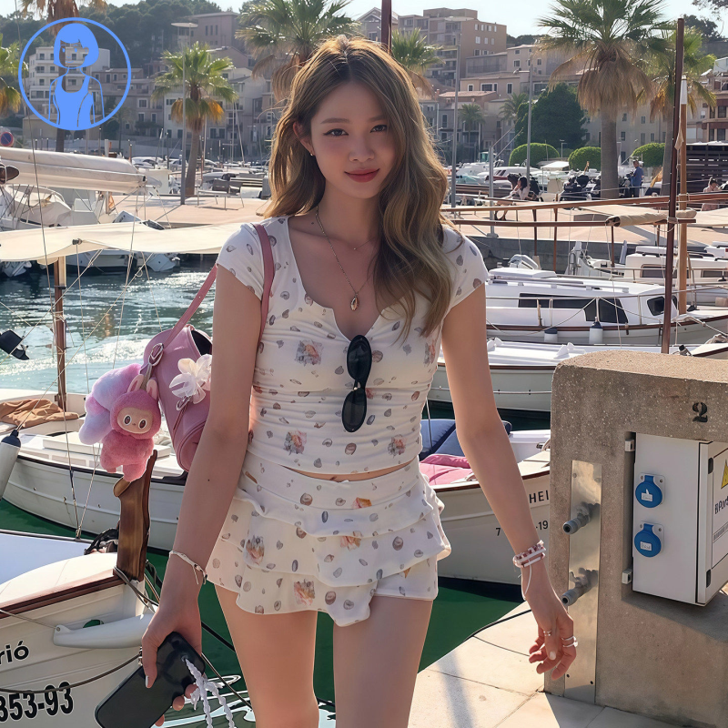 2026新款甜妹可爱少女碎花短袖性感辣妹裙式分体泳衣遮肚显瘦温泉,运动/瑜伽/健身/球迷用品,分体泳衣,淘宝优惠券,粉丝福利购,淘宝优惠卷