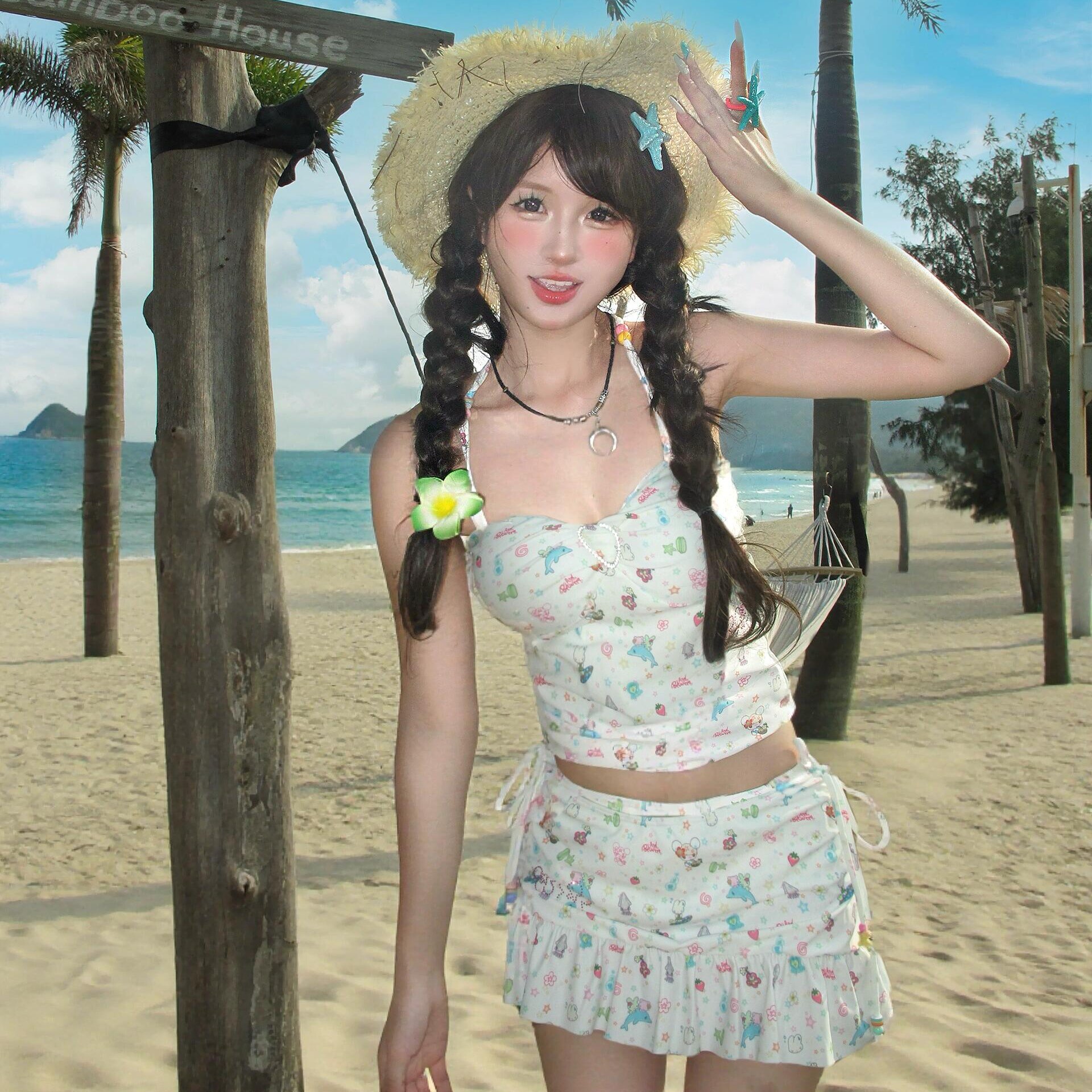 日系可爱少女小碎花比基尼