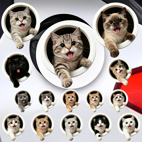 3D立体蓝猫布偶狸花划痕贴