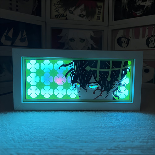 黑色五叶草手办动漫周边纸雕灯阿斯塔由诺桌面摆件小夜灯装饰礼物