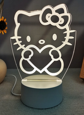 HelloKitty卡通小夜灯创意可爱卧室台灯氛围灯送女生朋友生日礼物