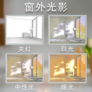 饰小夜灯治愈系创意摆件送女生生日礼物 窗外光影灯光画卧室发光装