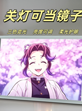 蝴蝶忍周边镜子灯光画鬼灭之刃手办卧室桌面摆件小夜灯生日礼物