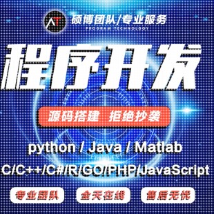 Java接单安卓代做python代编程web程序设计R语言c php代编写 代码