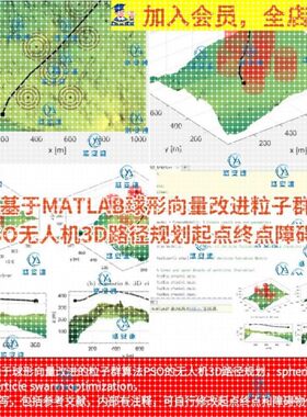 基于MATLAB球向量改进粒子群算法PSO无人机3D路径规划起终点障碍