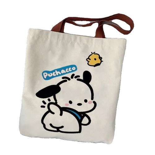 Шоппер, мультяшный вместительный и большой тканевый мешок, льняная сумка, сумка на одно плечо