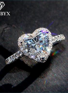 Heart Rings for Women Silver Color Bridal Jewelry Cubic Ring