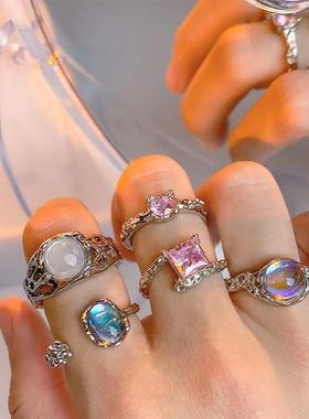 opening index finger ring women retro rings 小众高级感戒指女