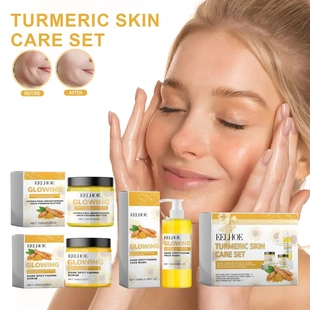 Turmeric Skin Care Set Reduce Dark Spots Impurities Hydrate