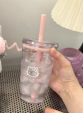 高颜值tritan耐高温吸管杯咖啡杯