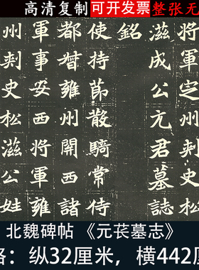 魏碑《元苌墓志》楷书书法长卷复古高清绢布微喷复制临摹学习范本