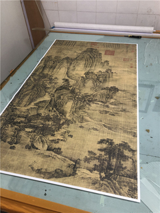 五代后梁 荆浩 匡庐图立轴绢本微喷复制画学习临摹范本挂轴装饰画