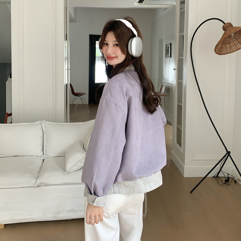 26春全新2B227拼色衬衫领假两件夹克390P165K268,女装短外套,2B227