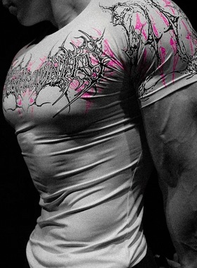 Breathedivinity新款男士健身衣短袖运动健身速干紧身T恤