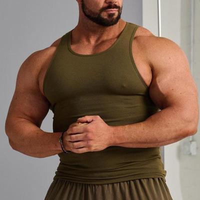 运动弹力夏季纯色男士健身衣