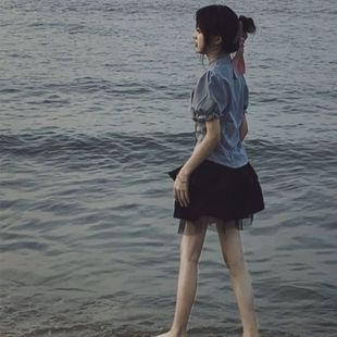 女高腰蓬蓬蛋糕裙子 jk制服套装 夏季 新款 日系纯欲收腰学院风衬衫