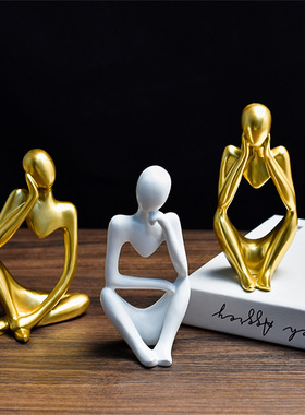 迷你抽象人物摆件家居饰品玄关装饰摆设客厅样板房创意树脂工艺品