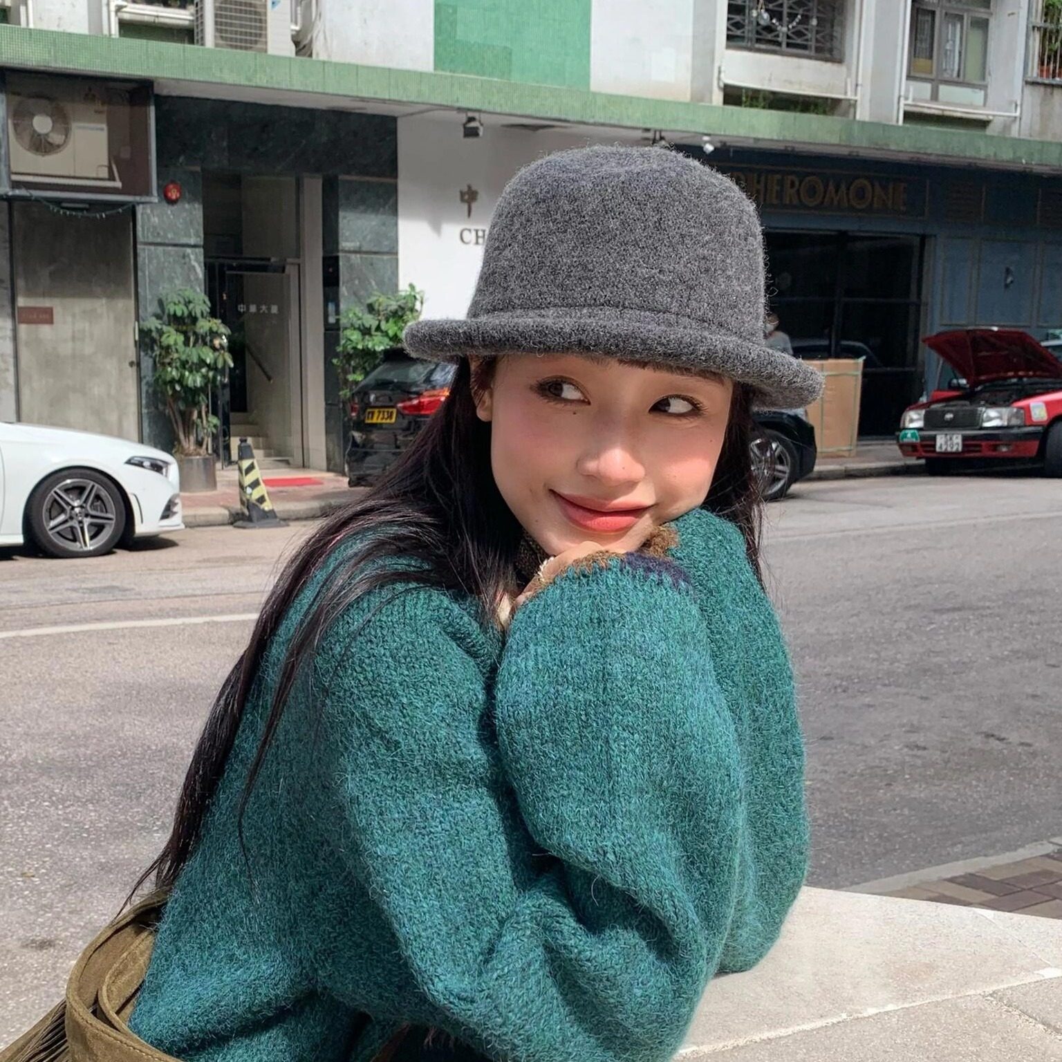 韩版卷边圆顶小礼帽女士冬季时尚草帽针织盆帽日系休闲百搭渔夫帽