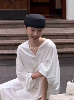 春夏草编透气八角帽空姐度假礼帽