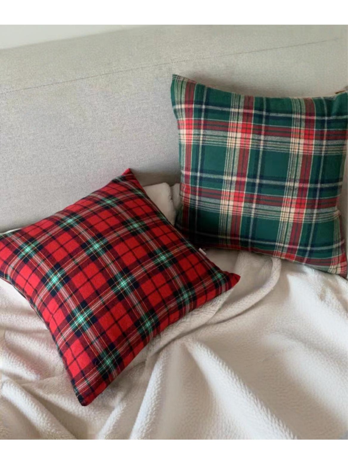 ins韩风复古格子抱枕抱枕芯