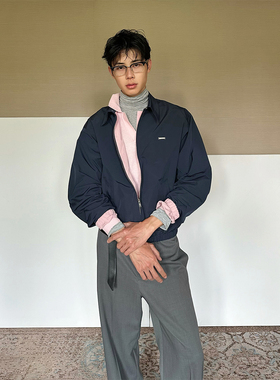 TRENDYWU 时尚静奢“智性”尼龙撞色立领干练行政日常休闲夹克