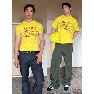 清爽印花slogan合身宽松棉百搭短袖 乖张 T恤 轻亚千禧 TRENDYWU