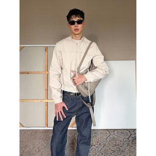 TRENDYWU 机车松弛“凛冽”复古科技尼龙合身防风痞帅赛车服夹克