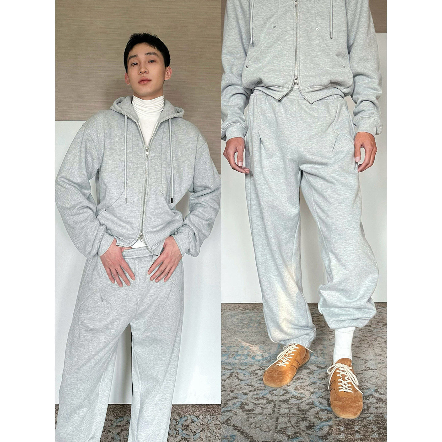 TRENDYWU400克加绒卫衣裤套装