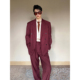 左岸 优雅 波尔多棕红立裁复古双排扣OV静奢西服 法式 TRENDYWU