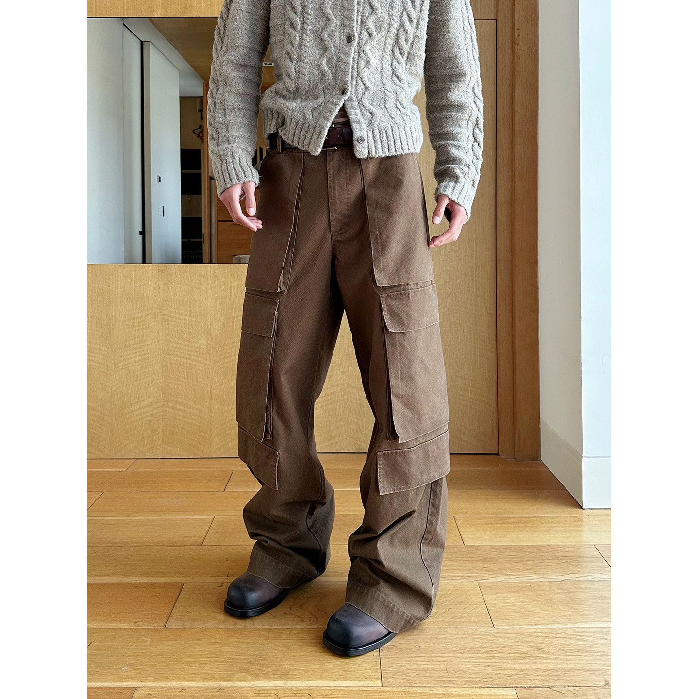 TRENDYWU复古工装多口袋休闲裤