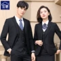 Phù hợp với chuyên nghiệp phù hợp với nam và nữ ngân hàng 4S nhóm bán hàng cửa hàng mùa thu và mùa đông dụng cụ phù hợp với quần áo làm việc in thêu LOGO - Suit phù hợp quần âu nam đẹp