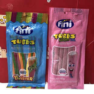 临期 巴西进口菲尼牌酸沙混合/奶油果味迷你拽拽软糖40g儿童糖果