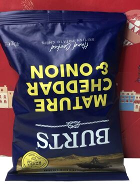 英国进口海盐味甜辣干酪洋葱味手工薯片40g煲剧休闲零食膨化食品
