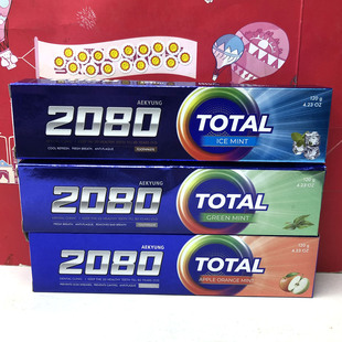 特价韩国进口2080经典牙膏120g苹果橙薄荷香清新口气深层清洁口腔
